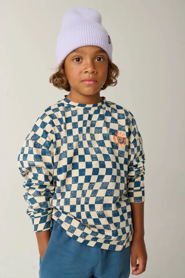 Tumble 'n Dry geruite longsleeve blauw Grijsblauw