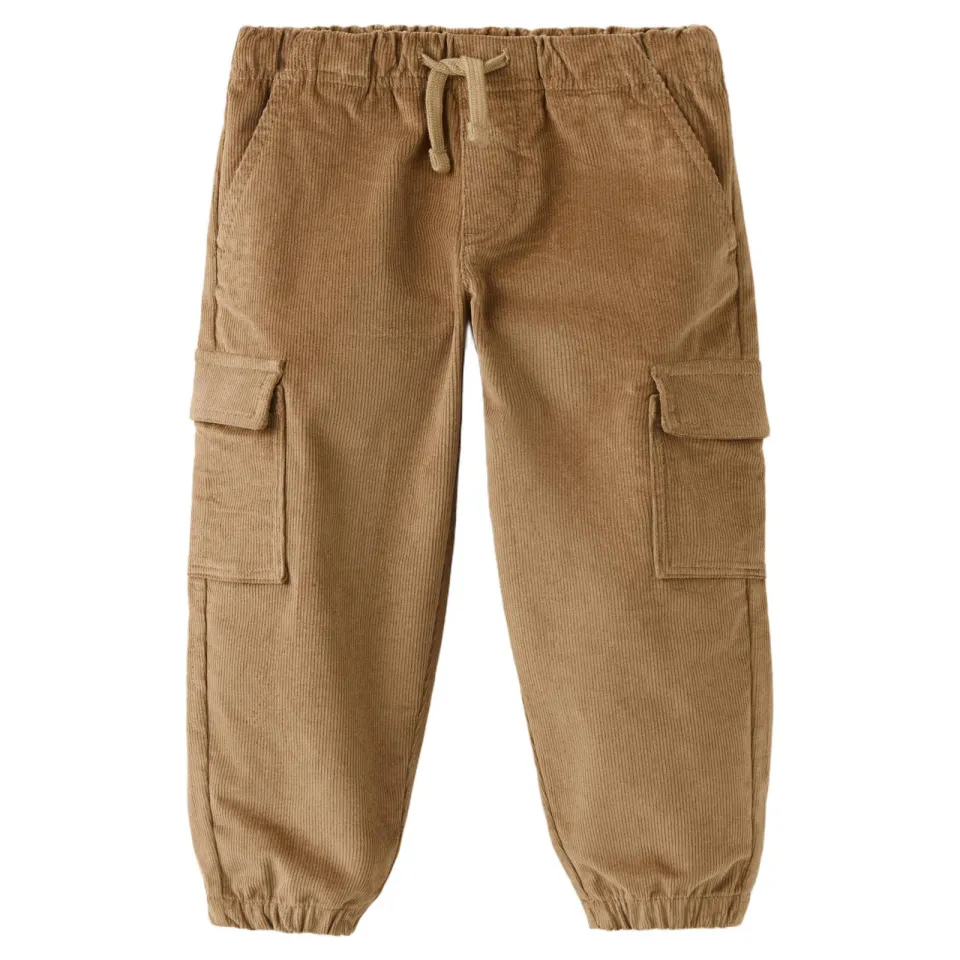 Mango Kids corduroy cargobroek bruin, foto 2