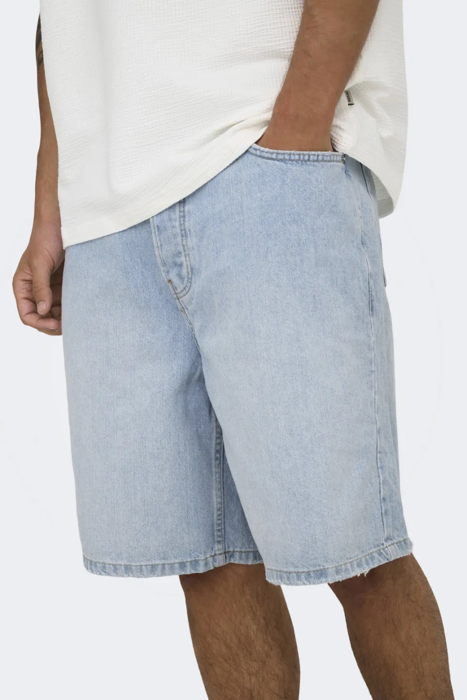 Only & Sons ONSFADE jeansshort lichtblauw light blue denim, foto 6