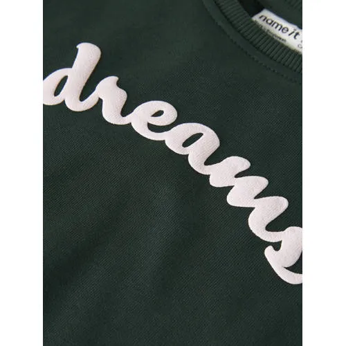 NAME IT MINI sweater met tekst - donkergroen, foto 3