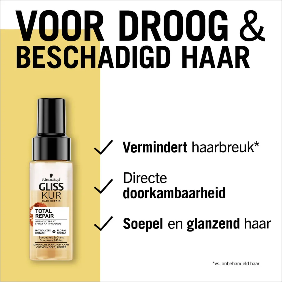 Gliss Kur Total repair Anti-Klit Spray Total Repair - 6x 200 ml - voordeelverpakking, foto 5