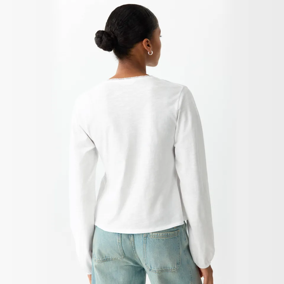 Mango blousetop met plooien naturel wit, foto 6