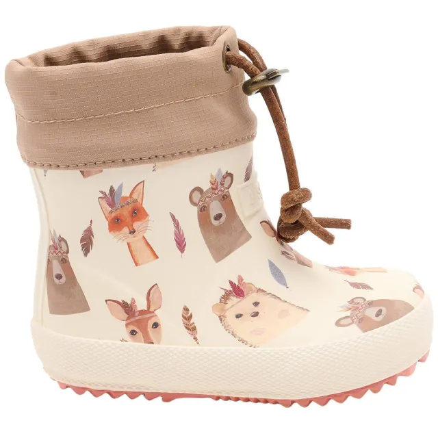 Bisgaard regenlaarzen met print - ecru/beige
