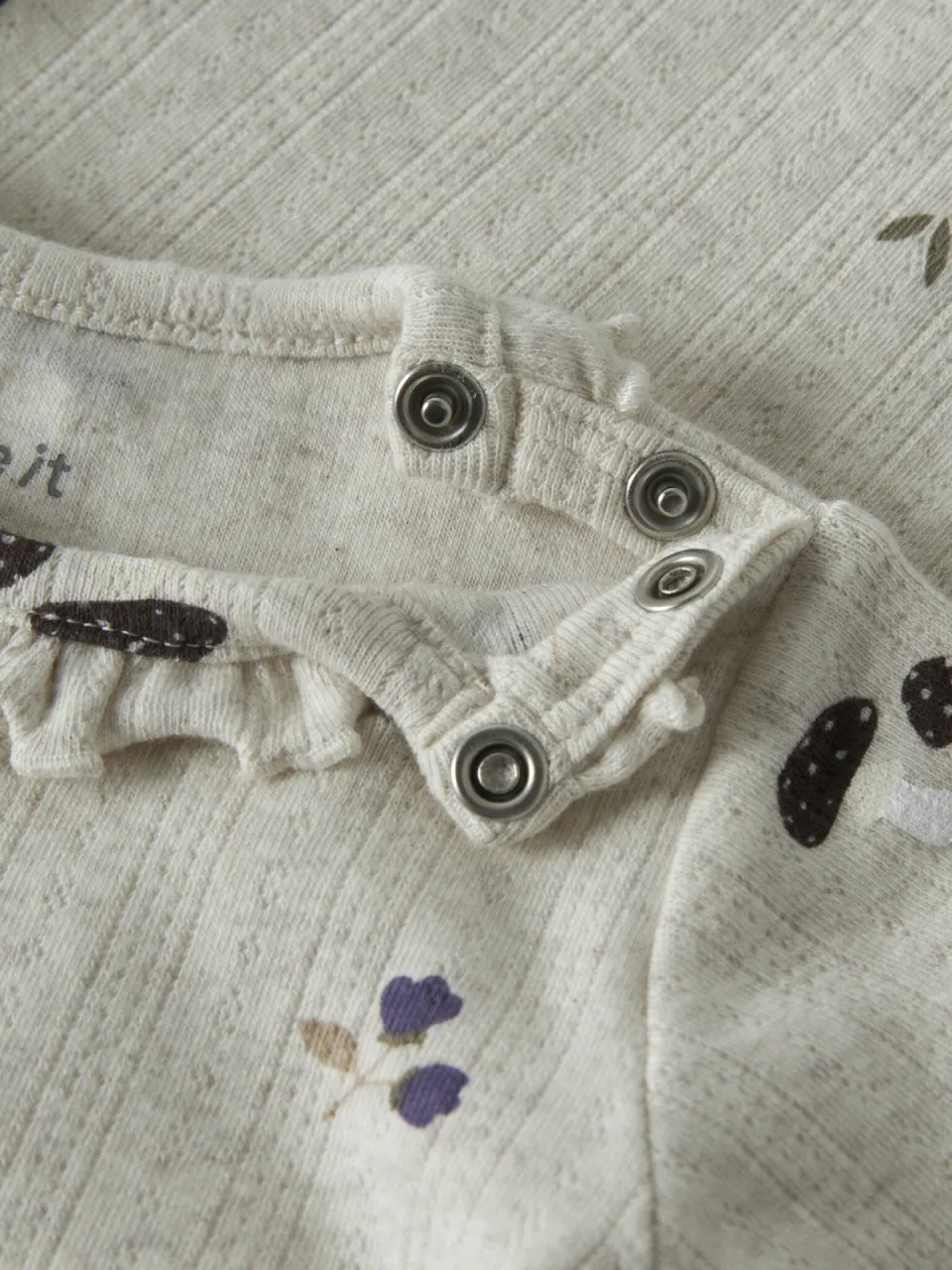 NAME IT BABY katoenen romper met ruches en print - beige, foto 6
