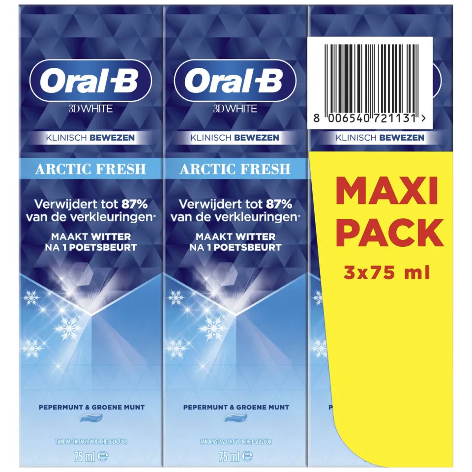 Oral-B 3D White Arctic Fresh tandpasta 3 x 75 ml