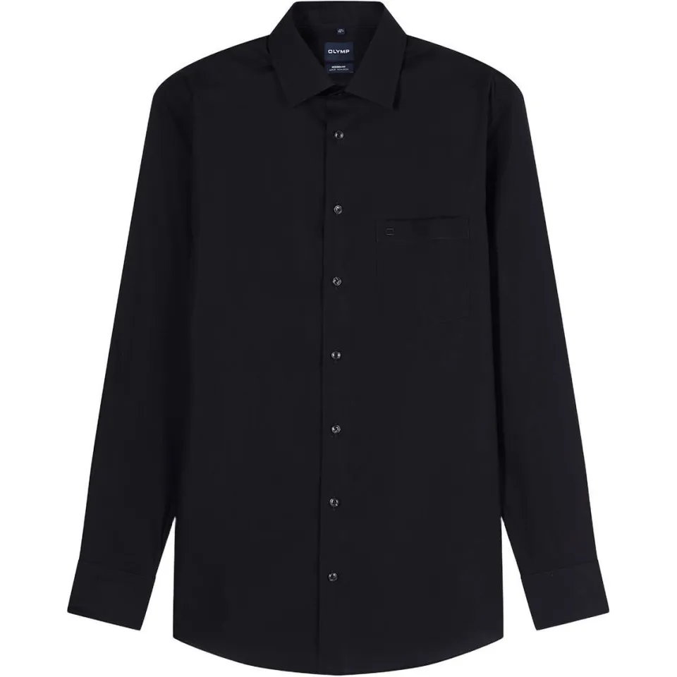 Olymp zakelijk overhemd poplin Luxor modern fit zwart, foto 2