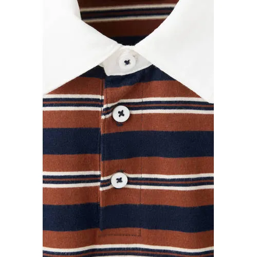 Mango Kids gestreepte polo - bruin/donkerblauw, foto 4