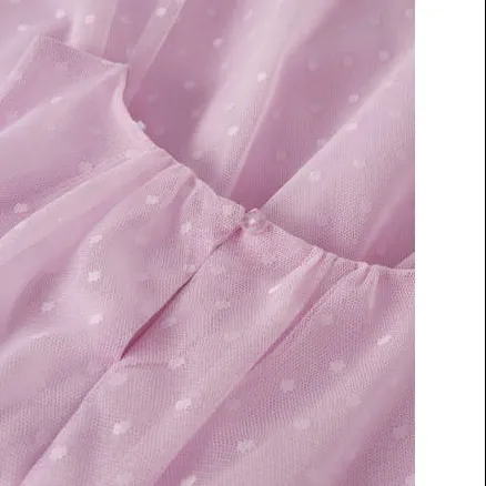 NAME IT semi-transparante korte jurk met stippen roze, foto 4
