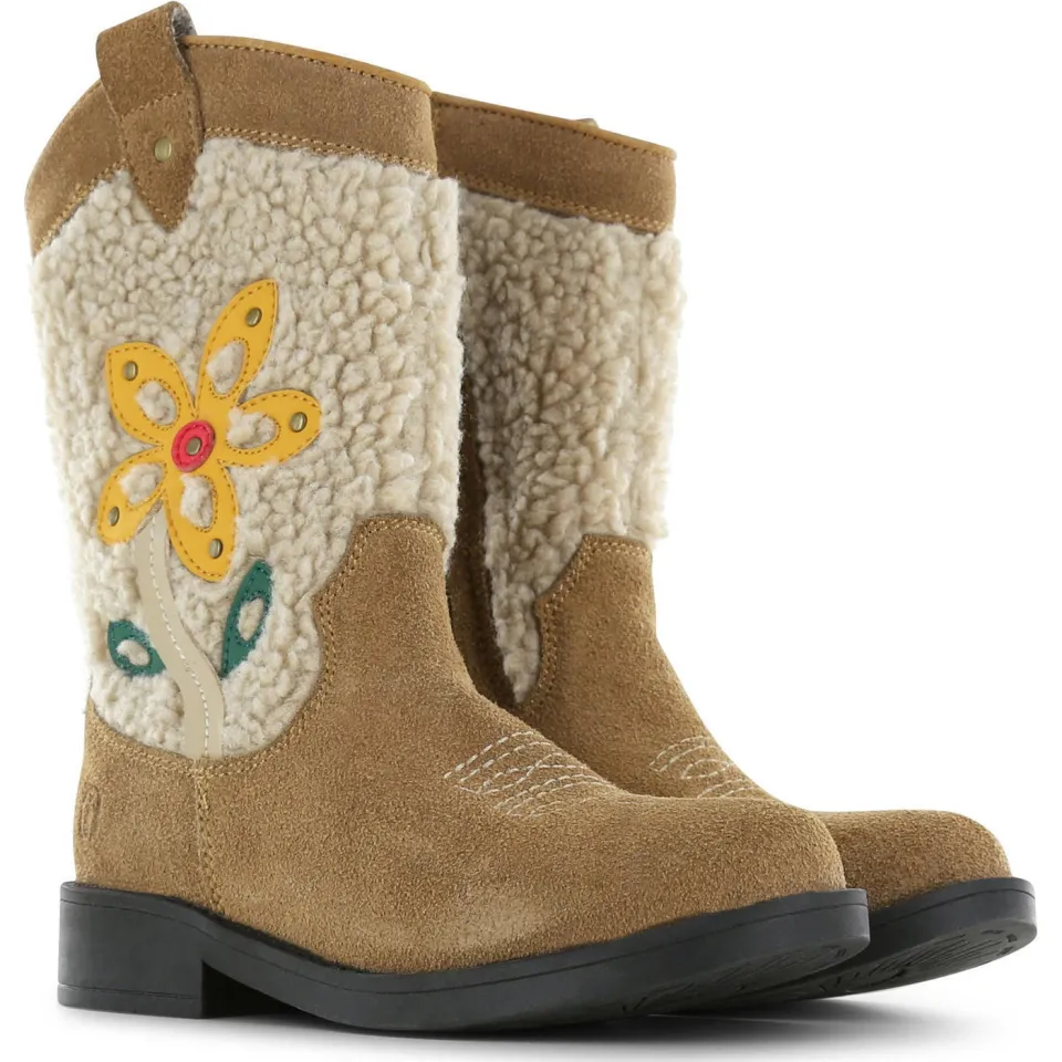Shoesme cowboylaarzen cognac met bloemen, foto 6