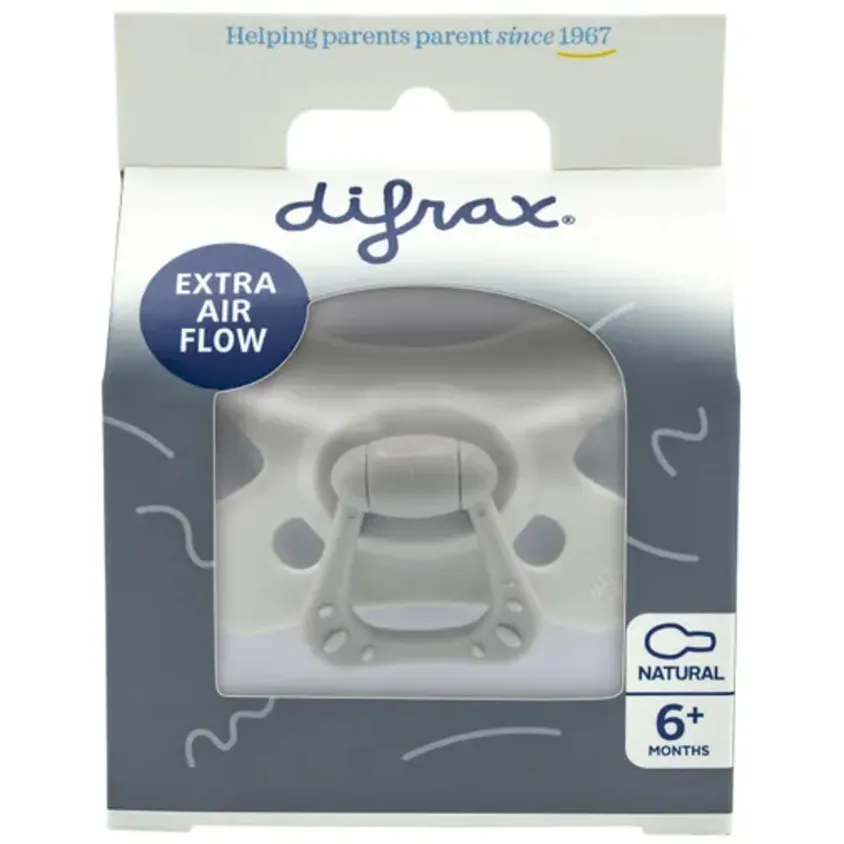 Difrax Natural fopspeen 6+ mnd grijs, foto 2