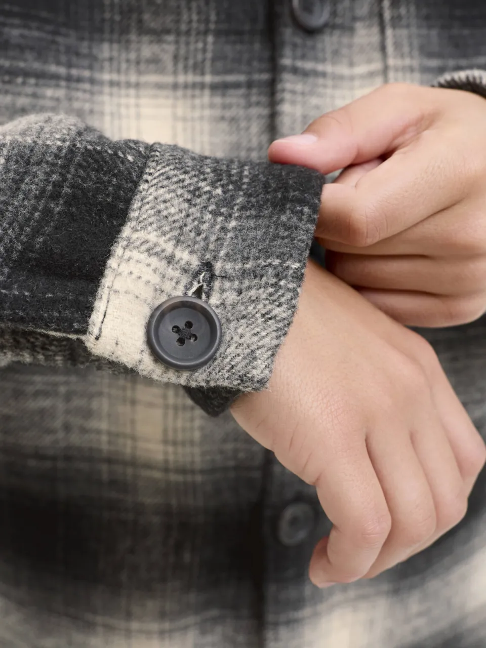 Jack & Jones JUNIOR geruit overshirt - antraciet, foto 6