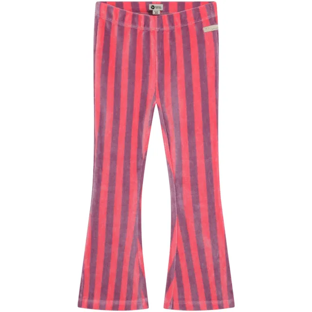 Daily7 flared gestreepte broek felroze felroze/paars, foto 2