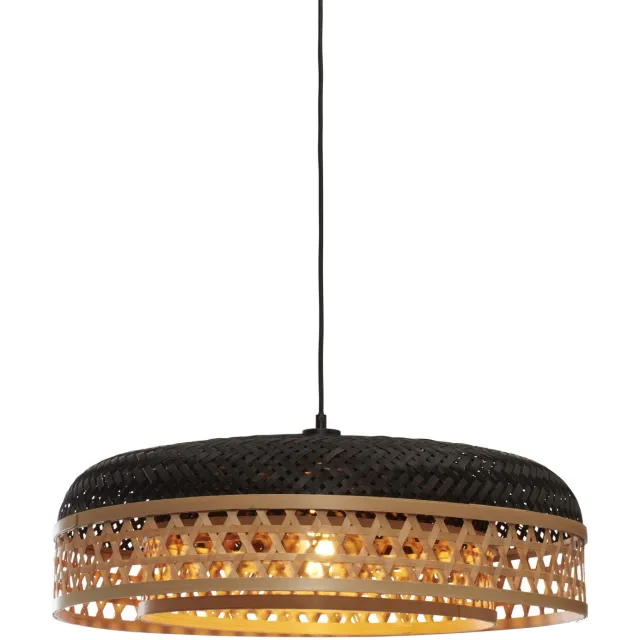 Good&Mojo Hanglamp 'Ubud' Bamboe, 60cm, kleur Zwart/Naturel