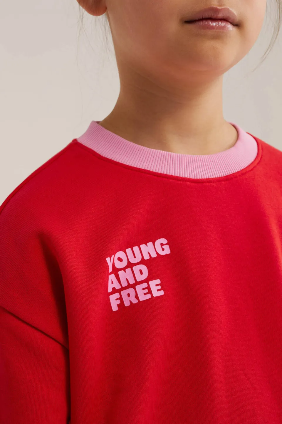 WE Fashion sweater met tekst - rood/lichtroze, foto 4