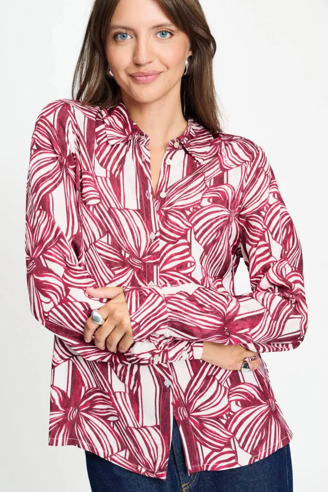 POM Amsterdam Mila Ribbon blouse rood, foto 4