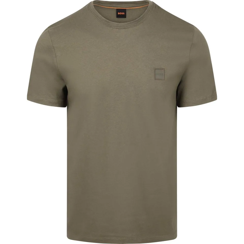 Boss Regular fit T-shirt van puur katoen model 'TALES' bright green, foto 3