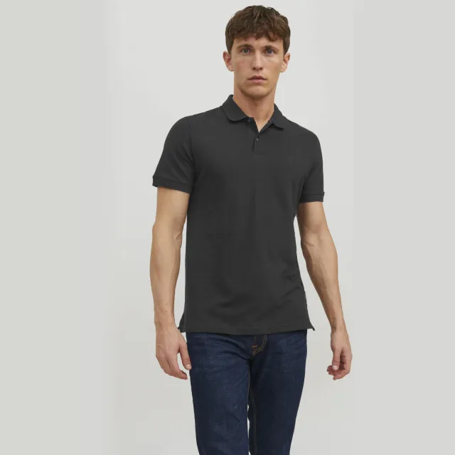 Jack & Jones ESSENTIALS slim polo zwart Black