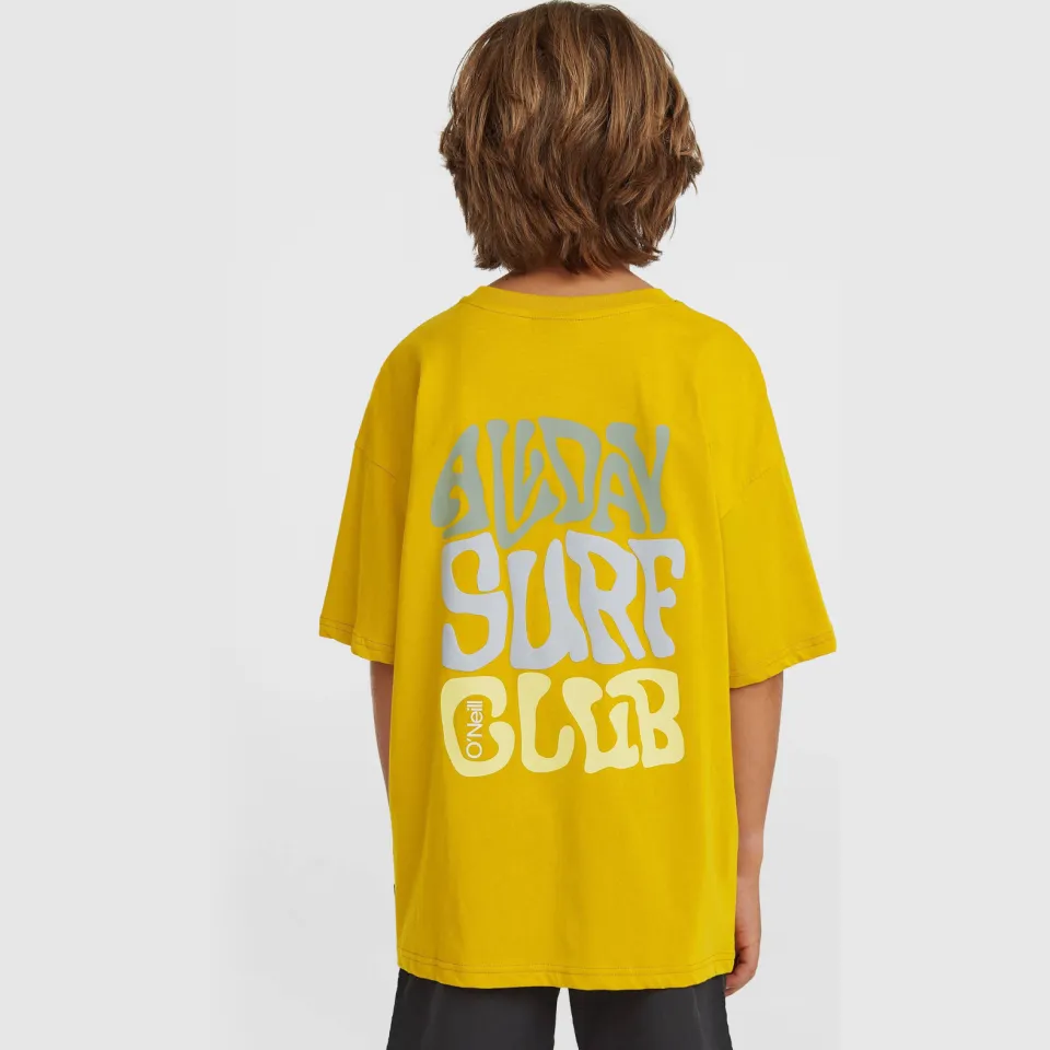 O'Neill T-shirt met backprint mosterdgeel, foto 5