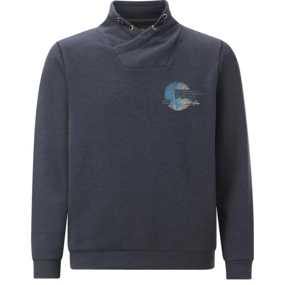 Jan Vanderstorm +FIT Collectie sweater Plus Size ROLFBORG donkerblauw marine, foto 3