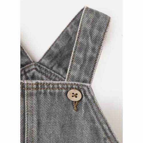 Mango denim tuinbroek changeant grijs, foto 5