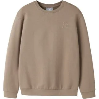 NAME IT KIDS sweater met borduursels - zand Beige Effen