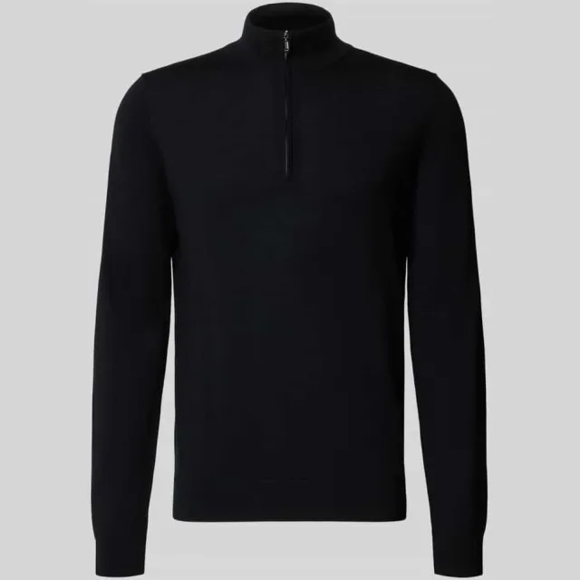 Profuomo wollen regular fit gebreide trui - zwart, foto 2