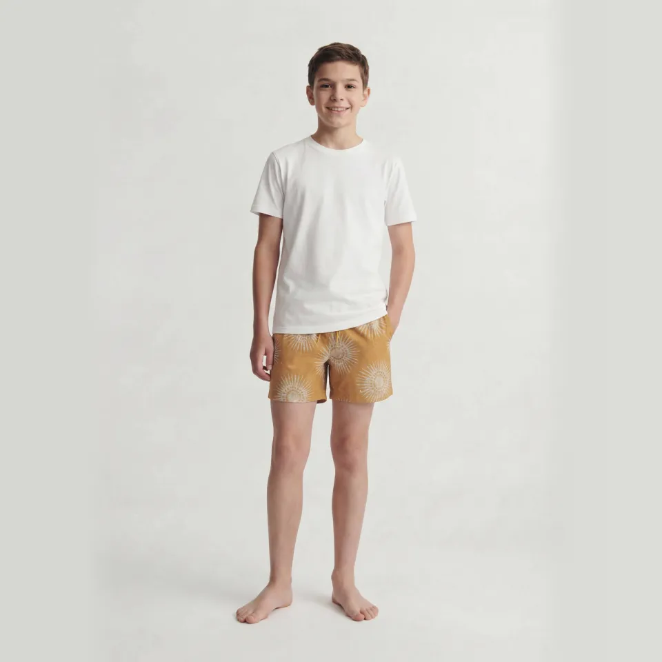 Jack & Jones JUNIOR zwemshort geel