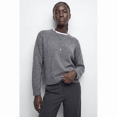 Mango TEEN gebreide trui met studs en wol - grijs