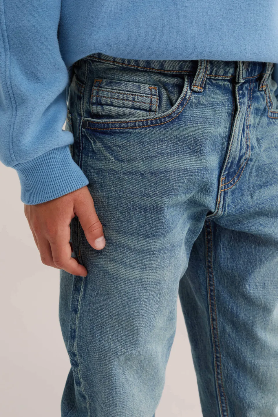 WE Fashion Blue Ridge waist regular fit jeans medium blue denim, foto 4
