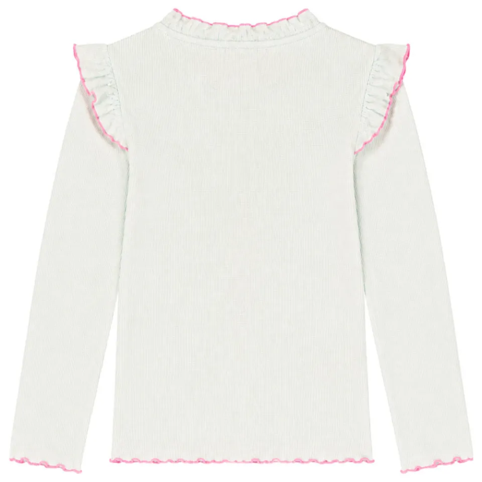 B.Nosy aansluitende longsleeve met ruches offwhite, foto 3