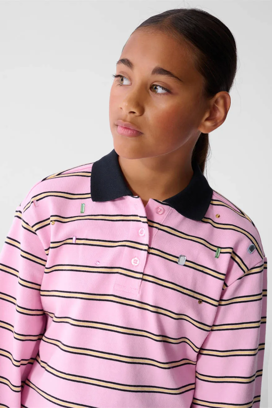 Shoeby gestreepte polo - roze
