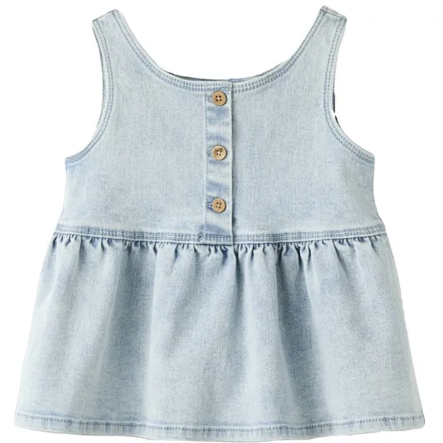 Lil' Atelier mouwloze top light blue denim, foto 2
