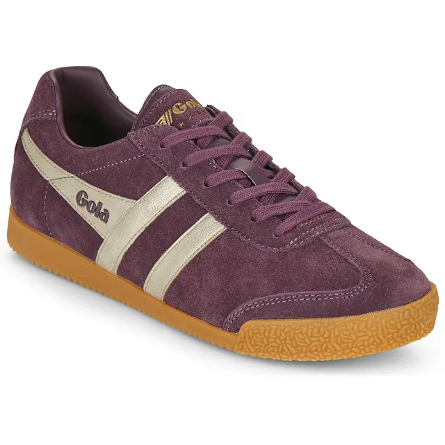 Gola Harrier Mirror suède sneakers - donkerbruin/goud, foto 2