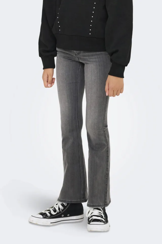Only KIDS ONLY GIRL high waist flared jeans grey denim Dark Grey Denim
