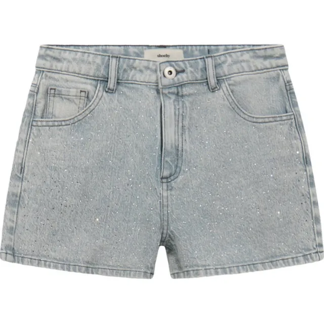 Shoeby denim high waist jeansshort grijs