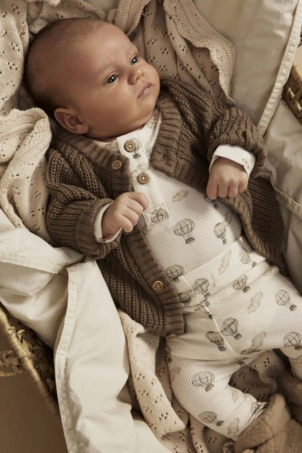 Lil' Atelier BABY romper NBNGAVO ecru/lichtbruin
