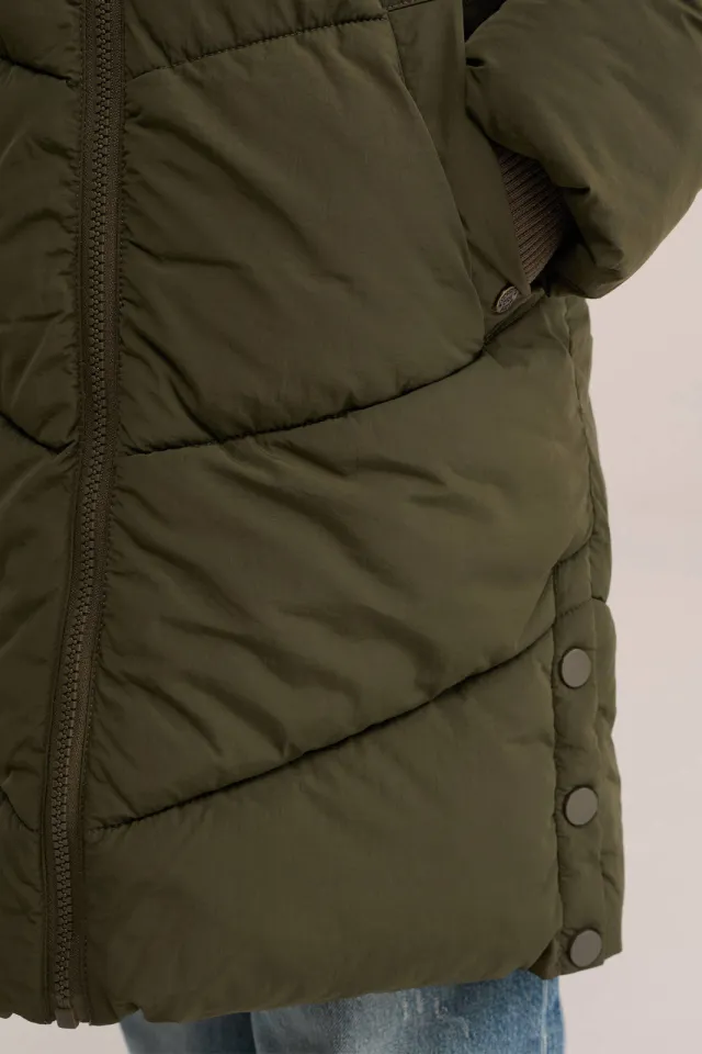 WE Fashion winterjas kaki, foto 7