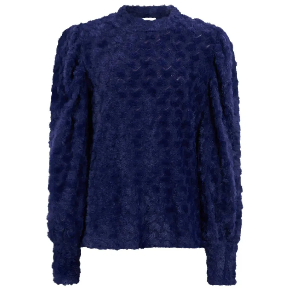 Shoeby imitatiebont longsleeve donkerblauw, foto 2