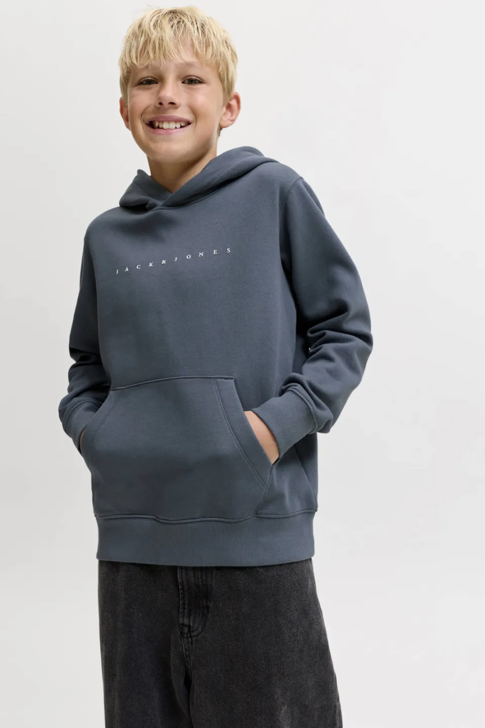 Jack & Jones JUNIOR hoodie met tekst - antraciet, foto 4