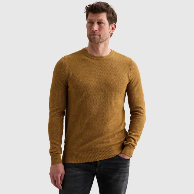 PME Legend regular fit gebreide trui - goudbruin Golden Brown