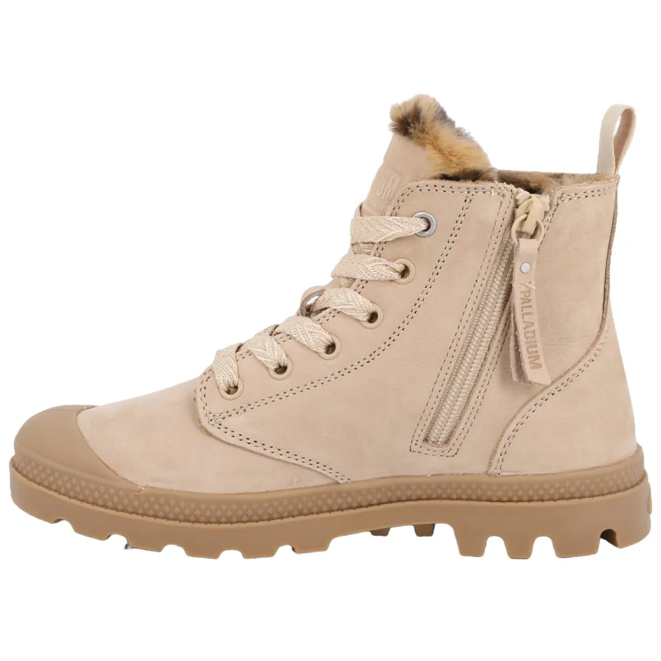 Palladium PAMPA HI ZIP WL WILD leren sneakers met profielzool - beige, foto 3