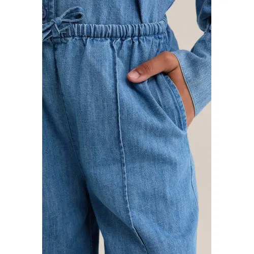WE Fashion Blue Ridge loose fit broek middelblauw, foto 4