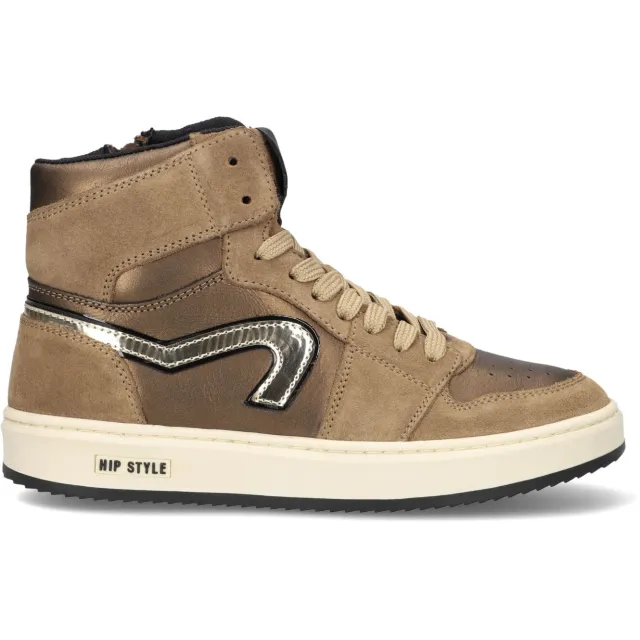 Hip H1765 leren sneaker brons, foto 3