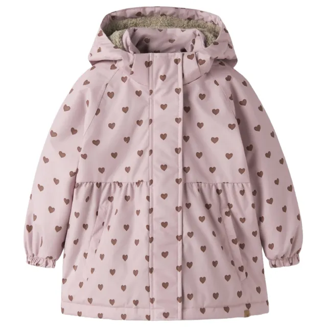 Lil' Atelier MINI winterjas met print - roze/bruin, foto 2