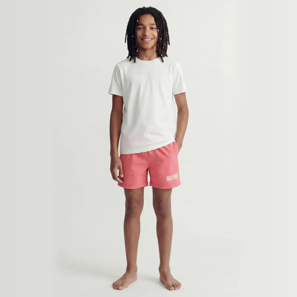 Jack & Jones JUNIOR zwemshort koraalrood