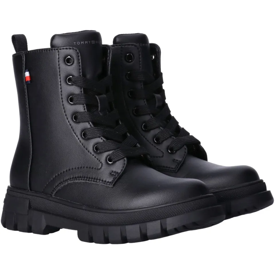 Tommy Hilfiger enkelboots met profielzool - zwart, foto 3