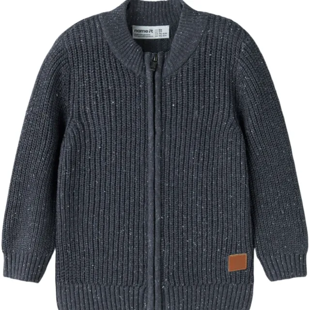 NAME IT MINI rechtvallend gebreid vest - donkerblauw