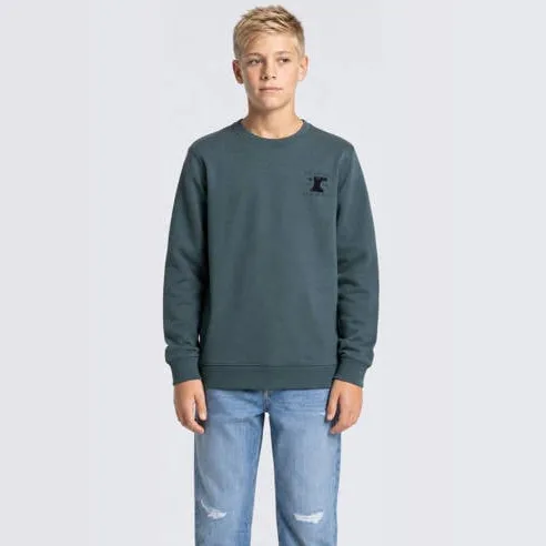Petrol Industries rechtvallende sweater met print - grijsblauw, foto 2