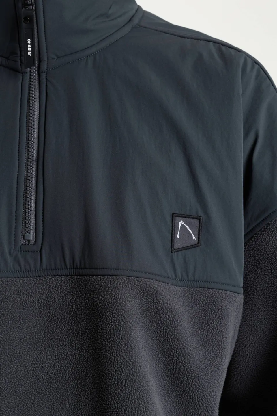 CHASIN' Ridge Half Zip relaxed fit fleecetrui - grijs, foto 4