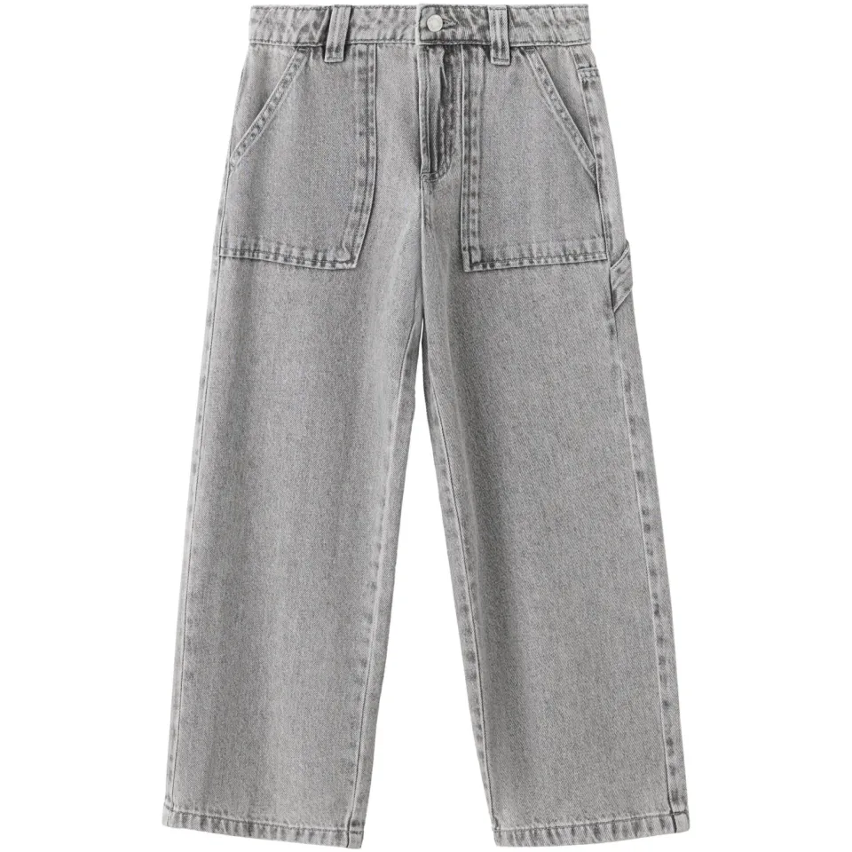 Mango Kids junior wide leg jeans - grijs, foto 2